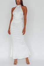 Load image into Gallery viewer, Satin Bow Back Halter Maxi
