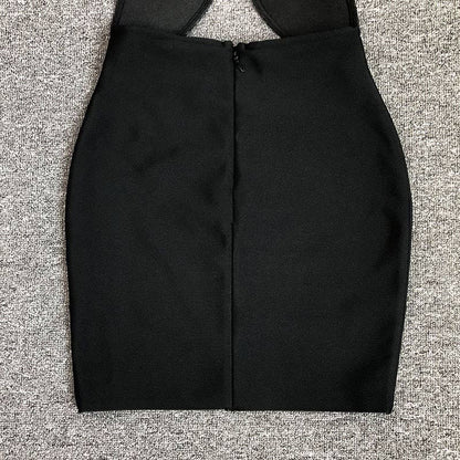 DR759 Noir Petal Cutout Bandage Dress with Sculpted Detail