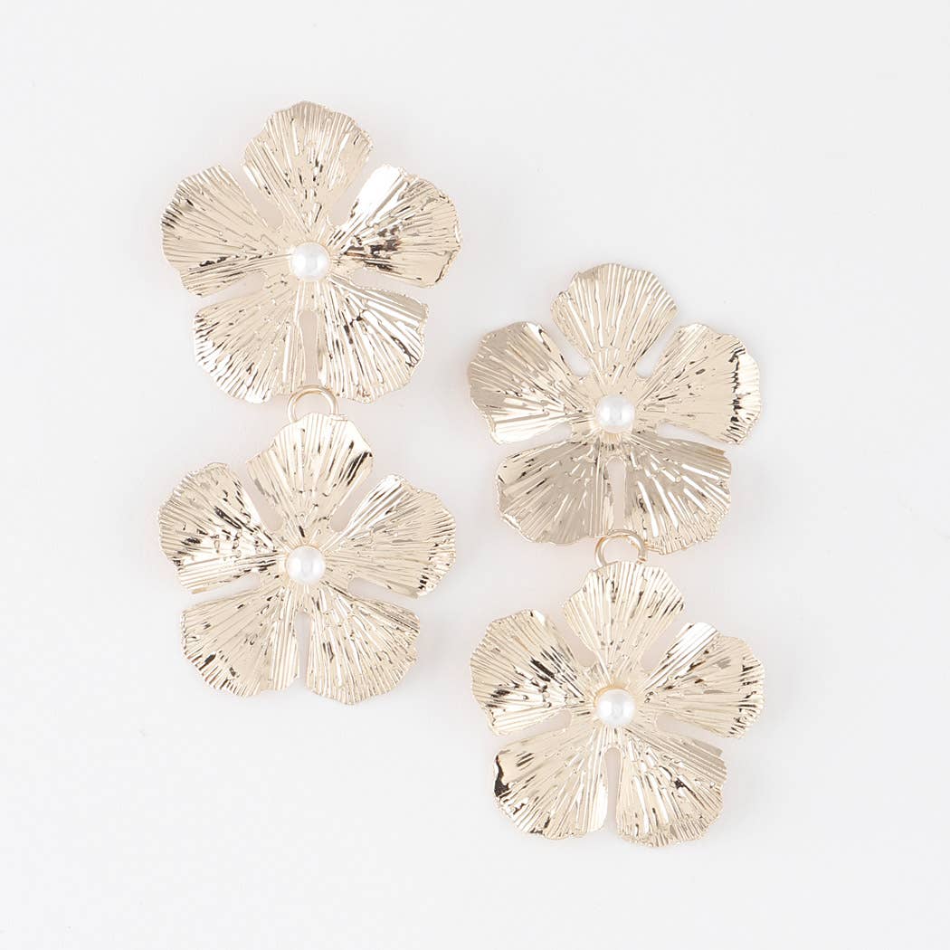 Twin Flower Drop Earrings