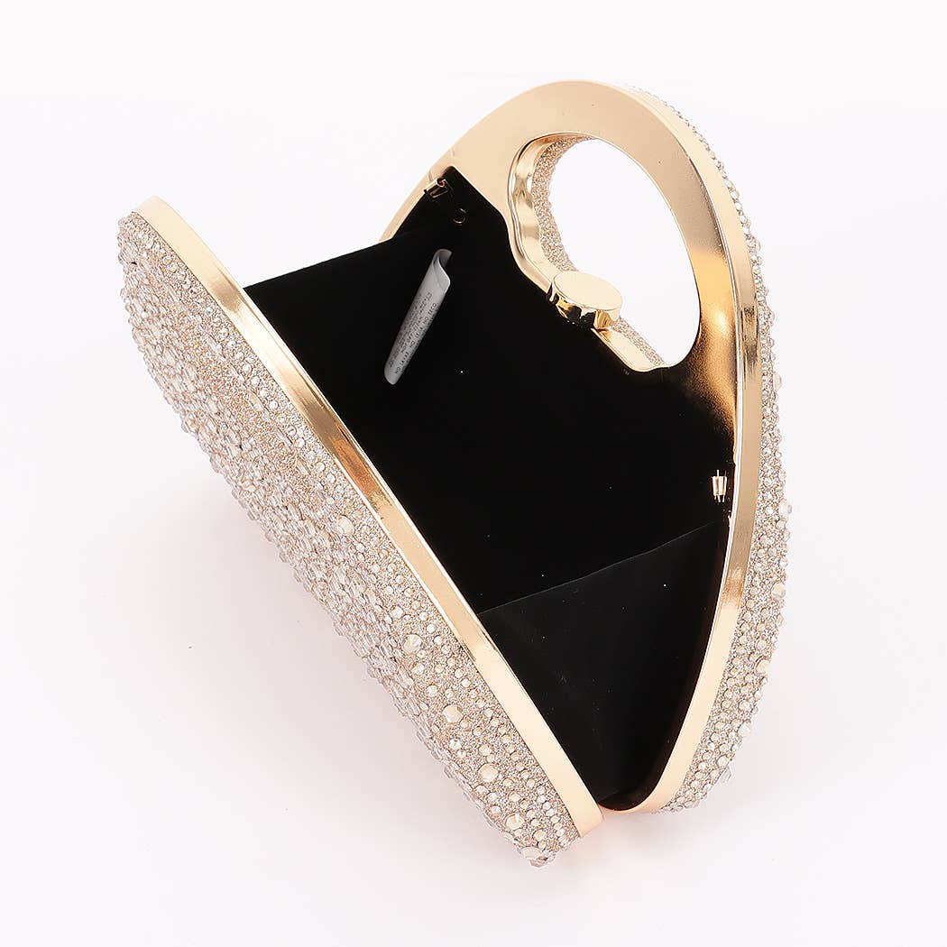 Rhinestone Glitter Hardside Clutch