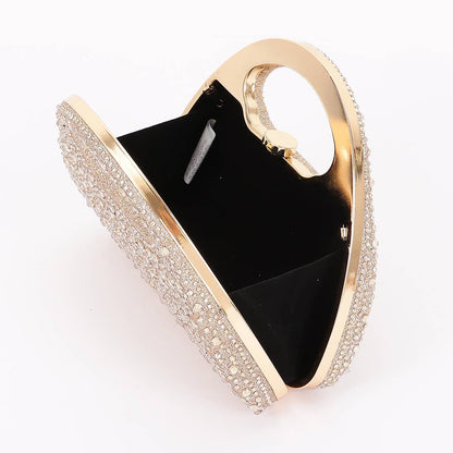 Rhinestone Glitter Hardside Clutch