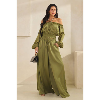 Satin Palazzo Pant Set