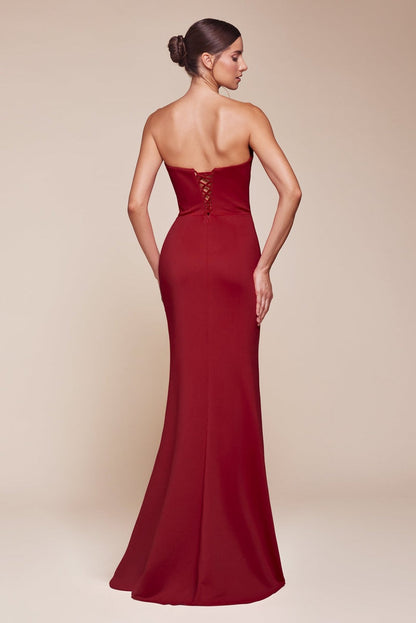 Scoop Neck Strapless Gown