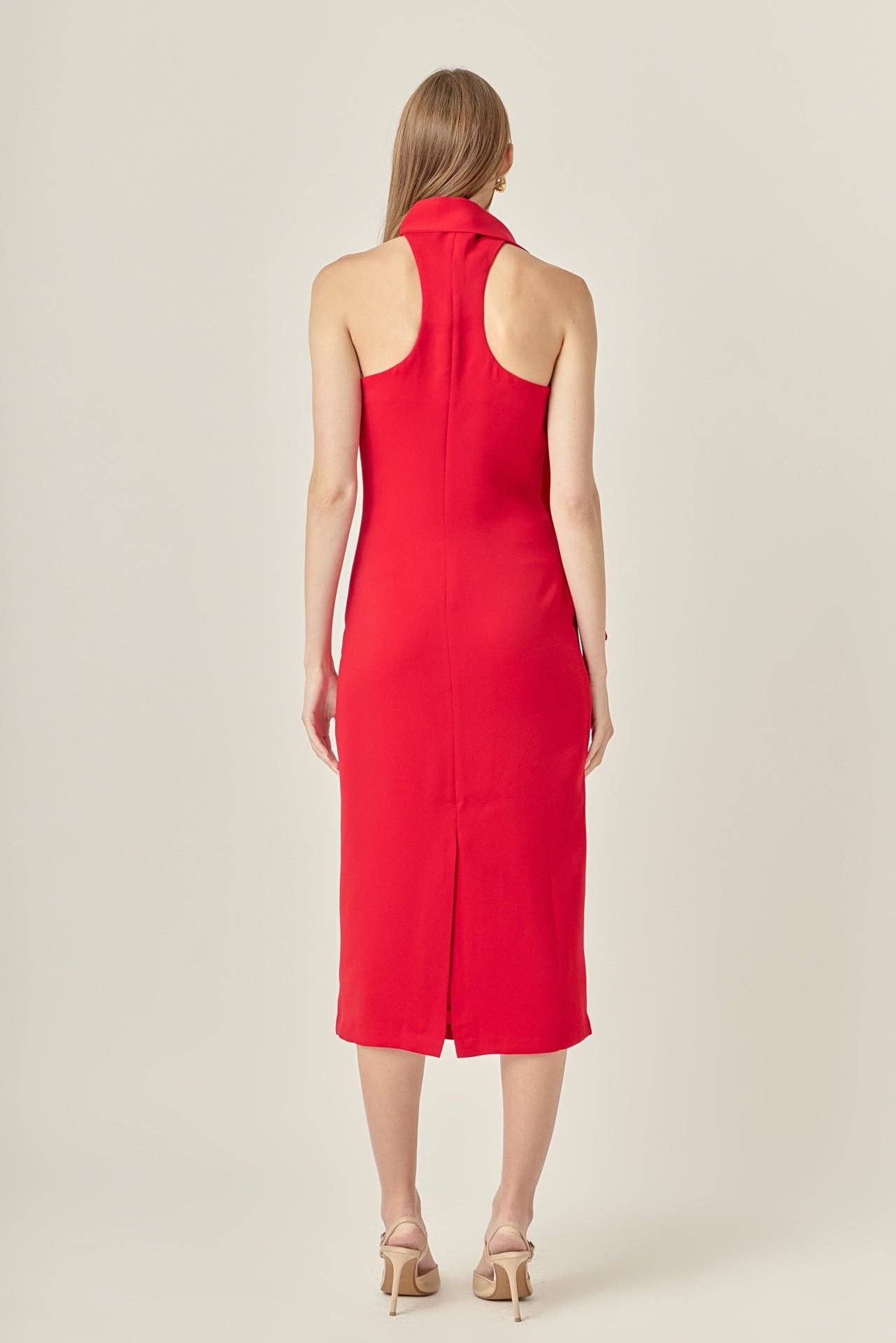 Kelly Choker Tie Midi Dress