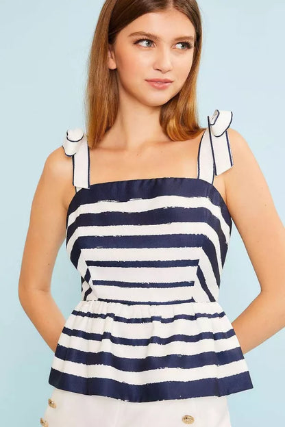 Sailor Peplum Striped Set