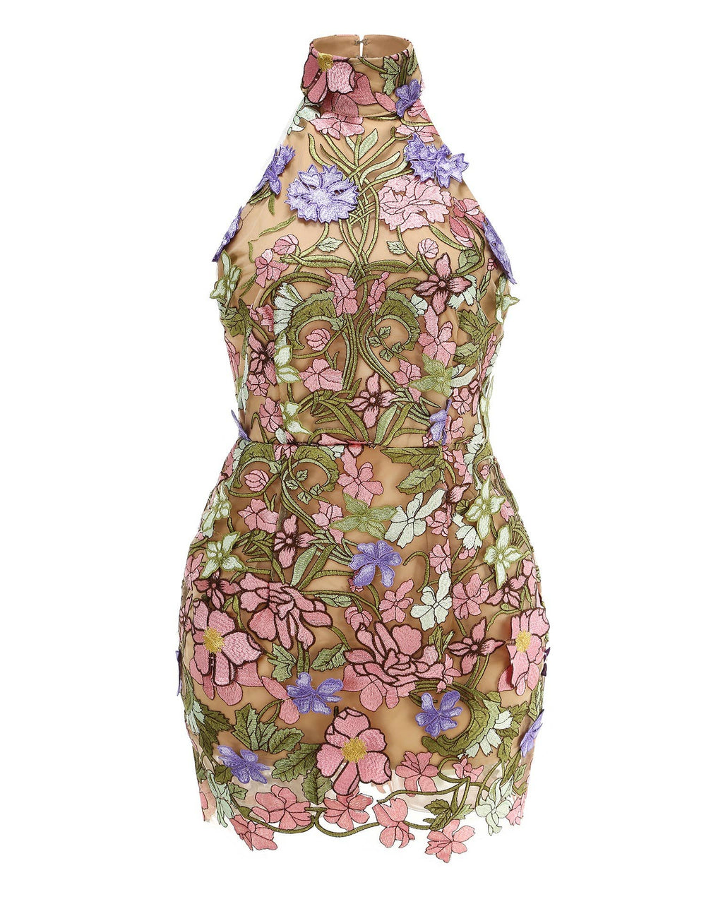 Fleur Embroidered Open Back Mini