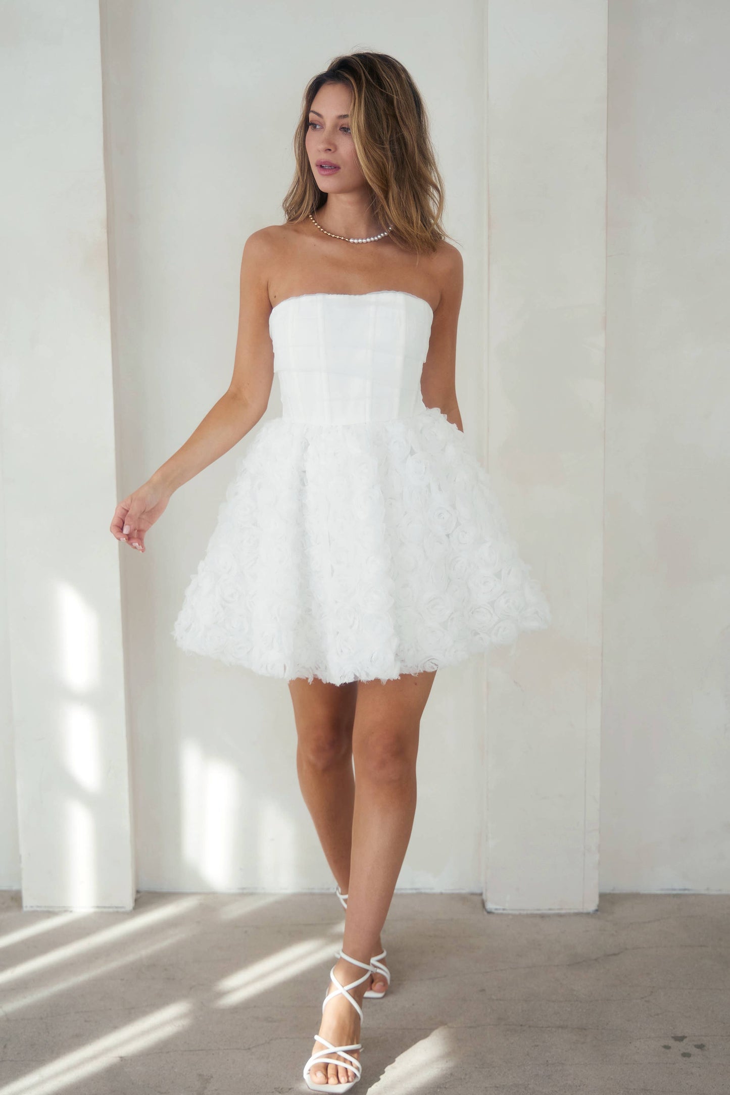 Rosette Strapless Mini