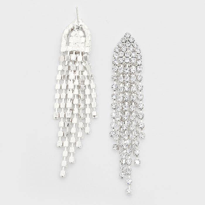 Crystal Fringe Evening Earrings