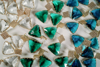 Pavé Triangle Crystal Drop Earrings