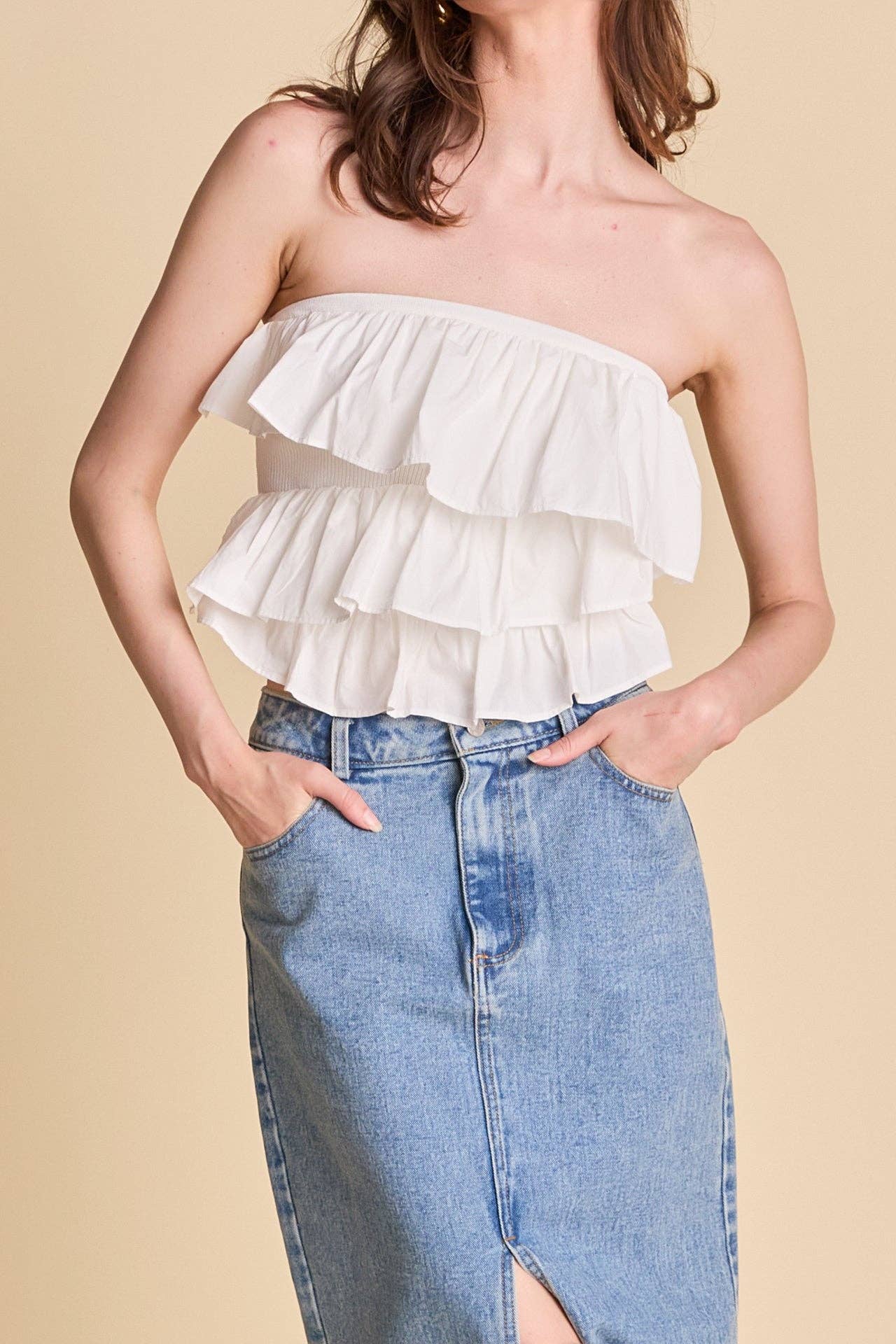 Mimi Mixed Media Tube Top