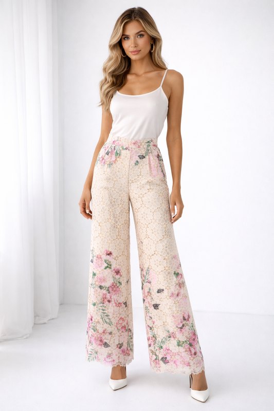 Wren Wide Leg Lace Pant