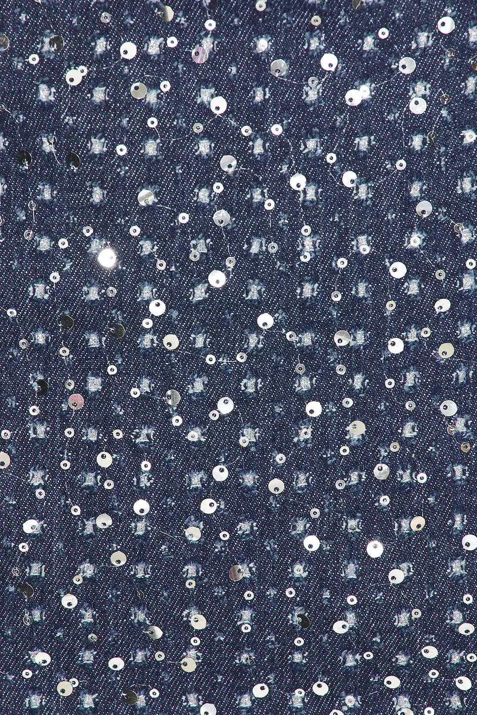 Glam Sequin Denim Strapless Bodycon Mini Dress