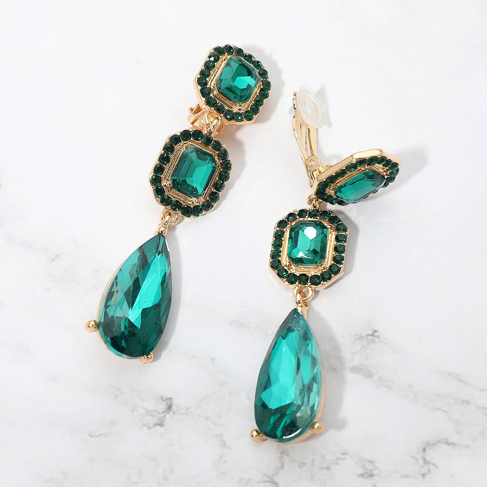 Halo Cluster Clip On Earrings