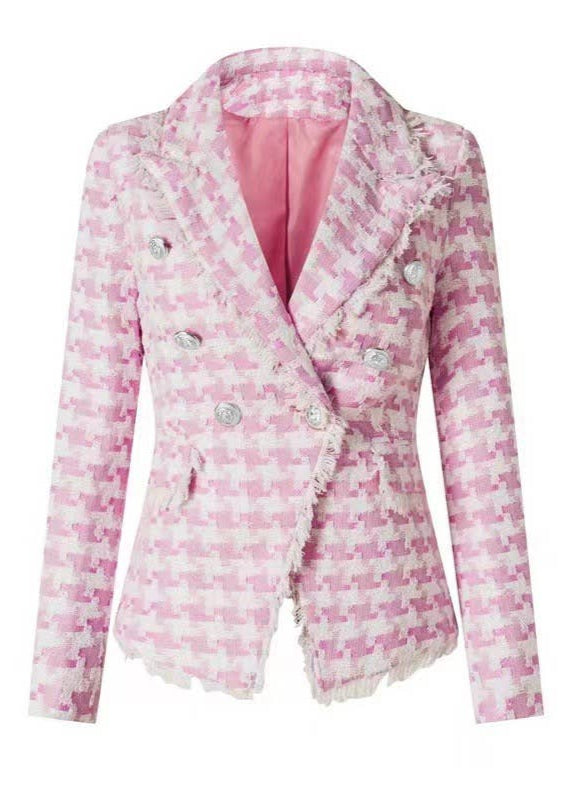 Pink Houndstooth Suit Set