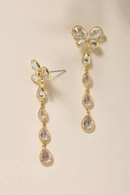 Butterfly CZ Teardrop Earrings