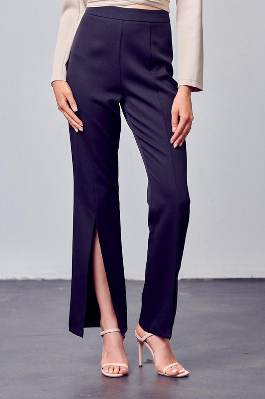 Straight Leg Slit Trousers