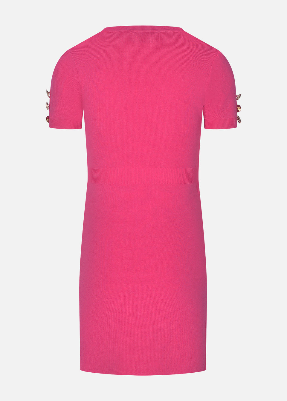 Girls' Fuchsia Button Knit Dress