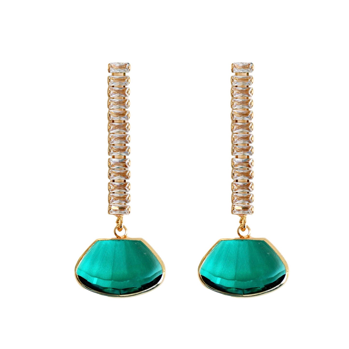 Emerald Dangle Drop Earrings