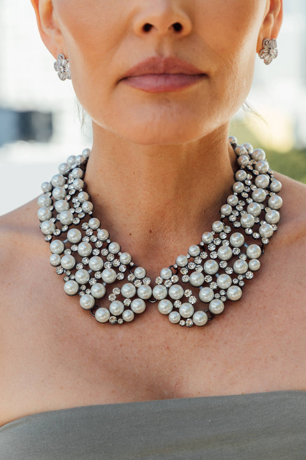 Diana Statement Necklace - White