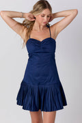 Gameday Sweetheart neckline pleats mini dress