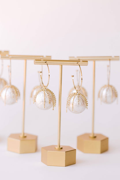 Fringe Pearl Hoop Earrings