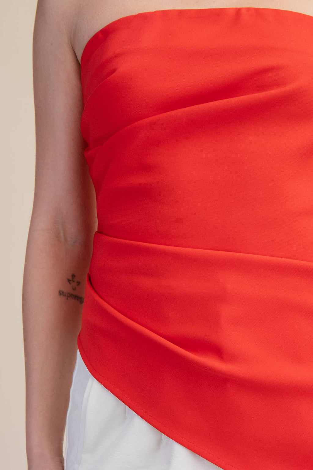 Bandeau Top Ruched Asymmetric Strapless