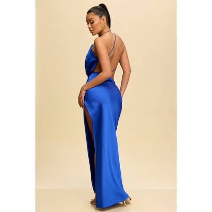 Royal Satin Cowl Maxi