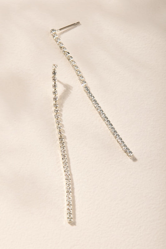 Linear Drop Rhinestone Earrings