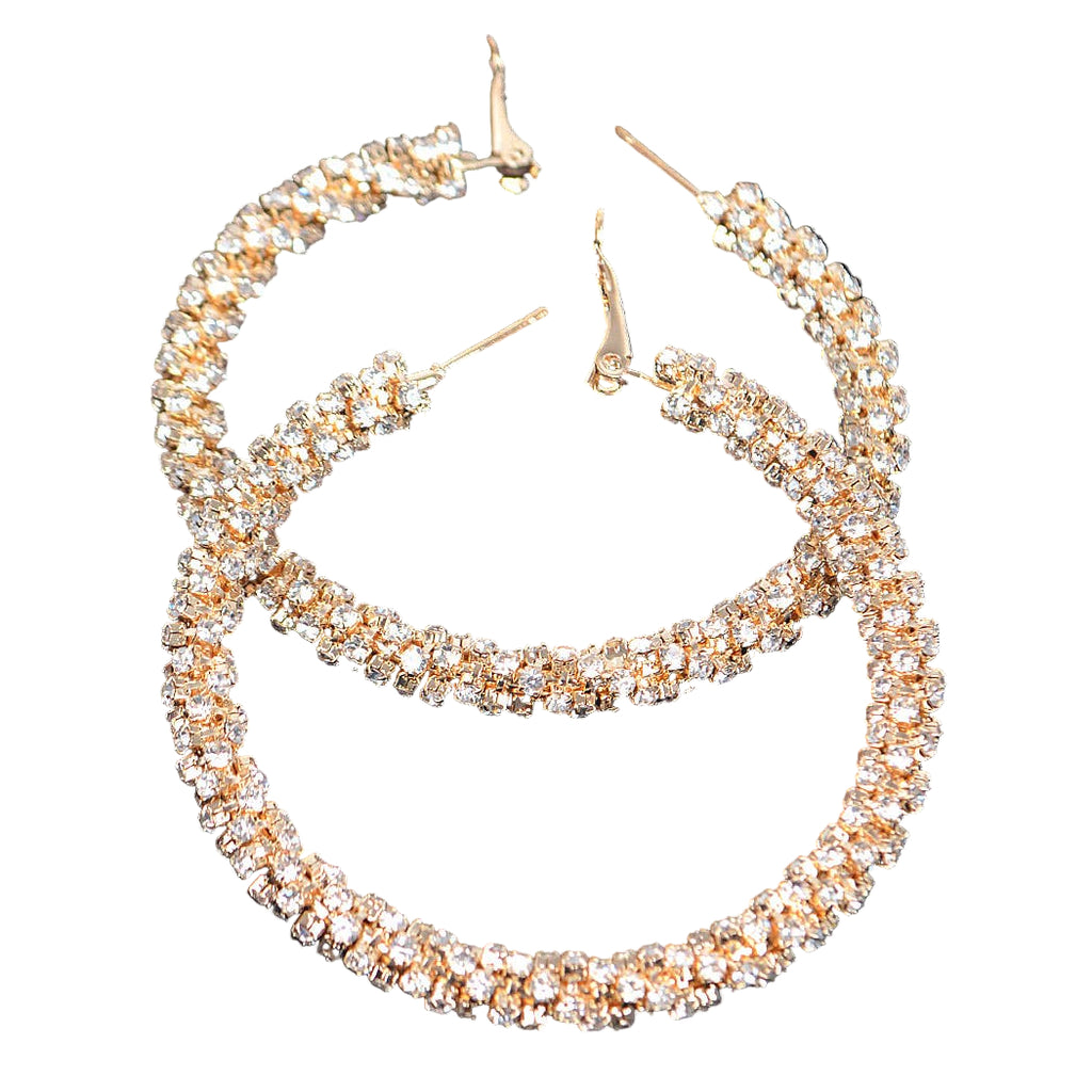 Wrapped Rhinestone Hoops