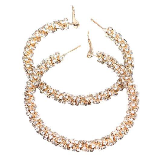 Wrapped Rhinestone Hoops