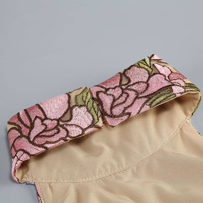 22Y Elegant Sleeveless Floral Embroidered Sheer Mini Dress: Multi-Colored / English / XS