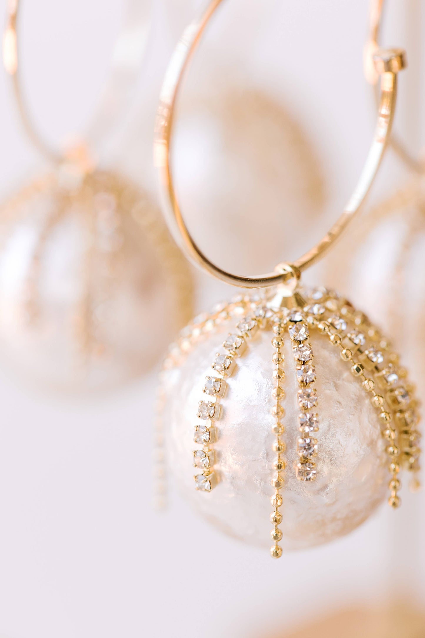 Fringe Pearl Hoop Earrings