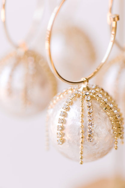 Fringe Pearl Hoop Earrings