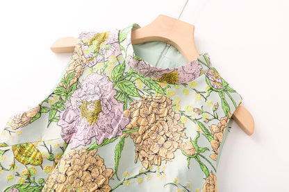 PS6 2026 Jacquard Embroidered Sleeveless Mini Dress New
