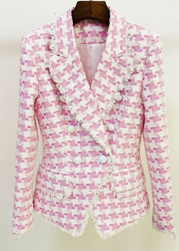 Pink Houndstooth Suit Set