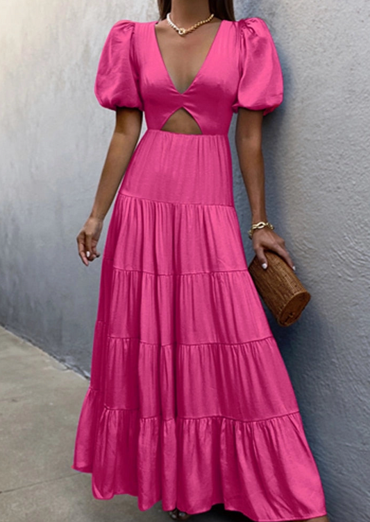 Pink Cutout Maxi Dress