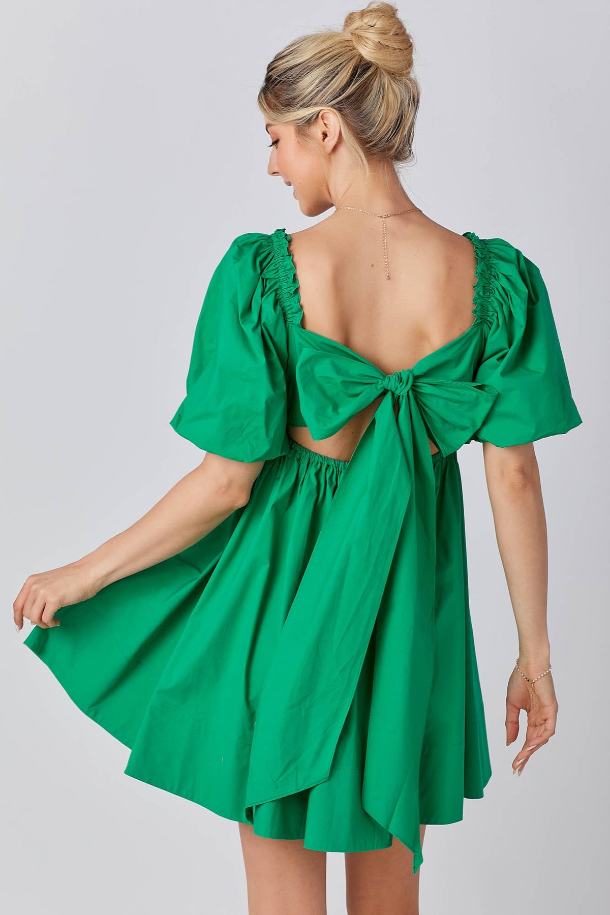 Ruffle Square A-line Cotton Midi Dresses