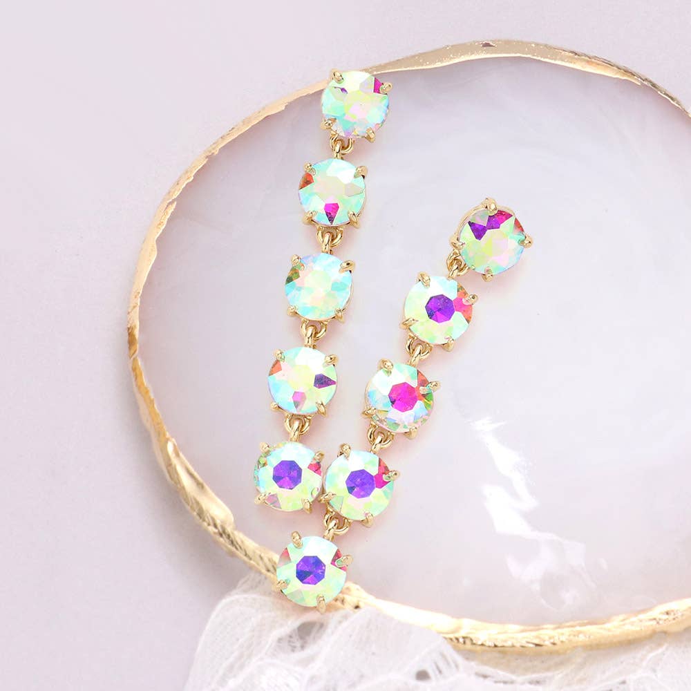 Iridescent Round Drop Earring