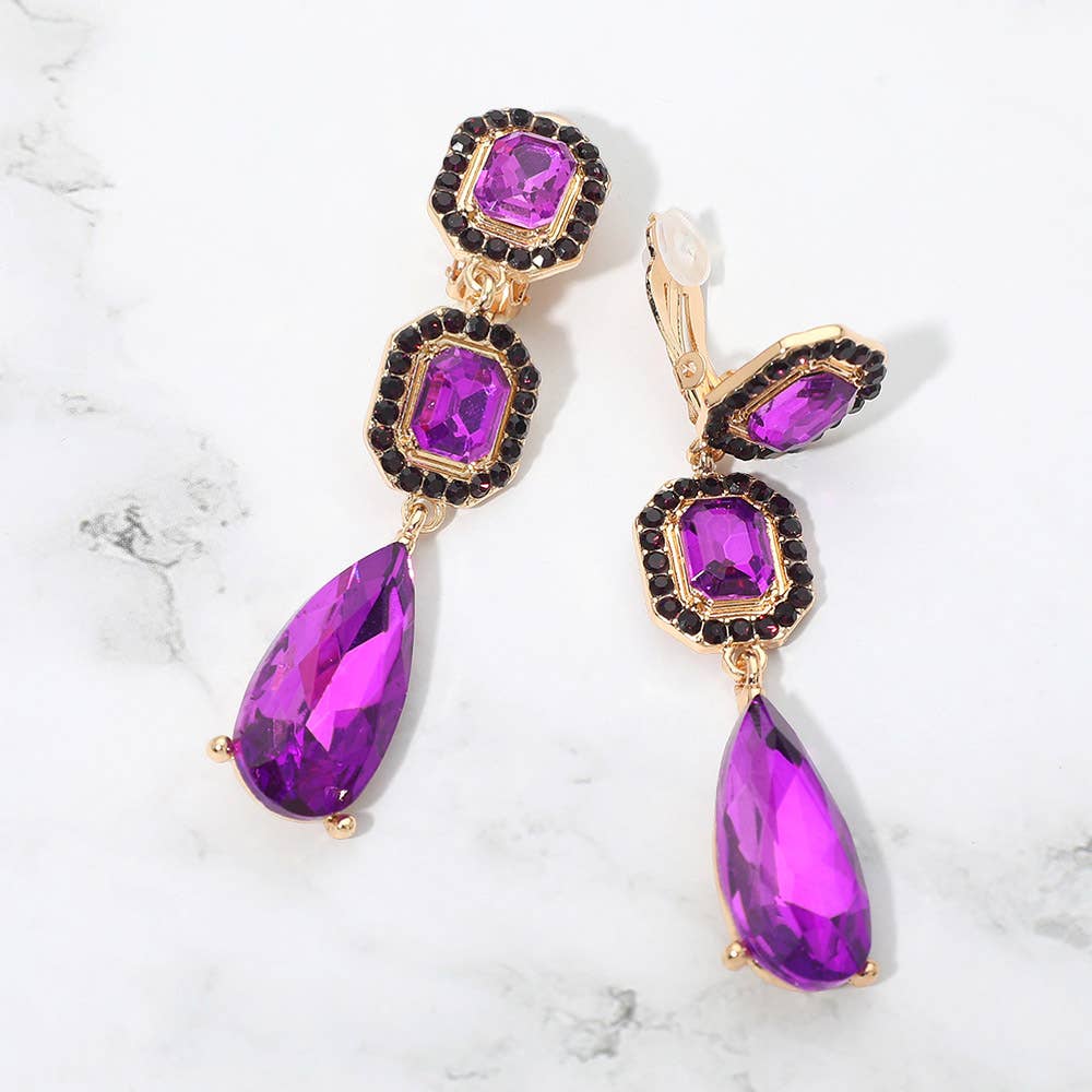 Halo Cluster Clip On Earrings