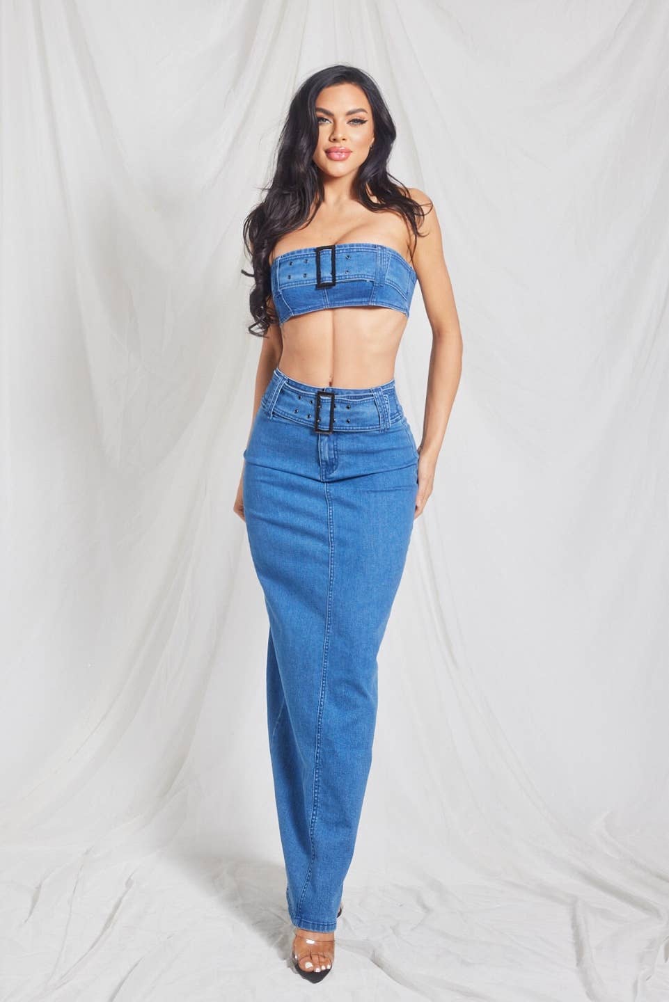 Demi Denim Maxi Set