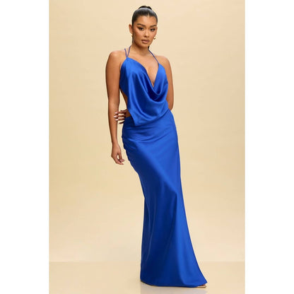 Royal Satin Cowl Maxi