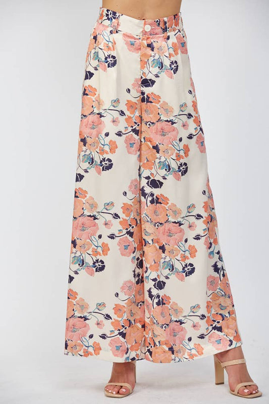 Poppy Satin Wide Leg Pant