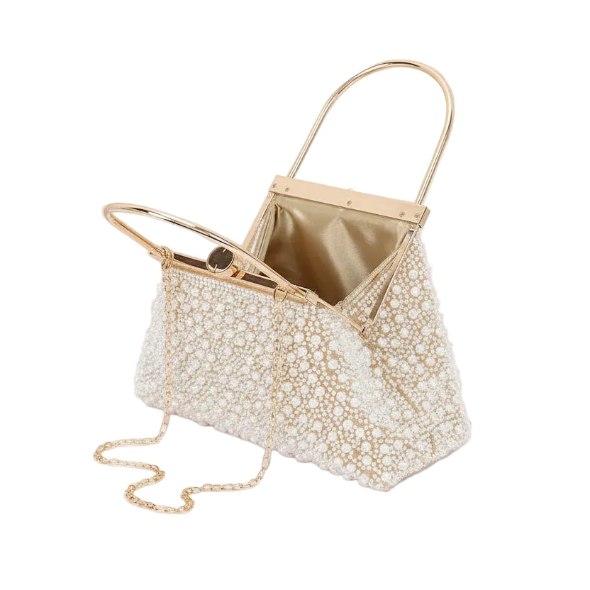 Chic Pearl Embellished Clutch