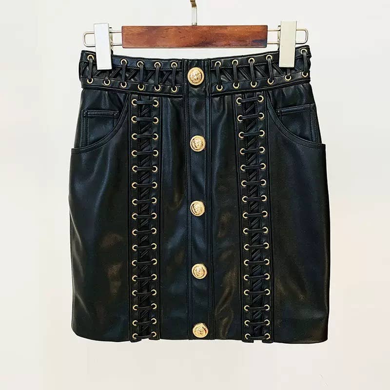 Chic Eyelet Leather Blazer: Edgy Elegance