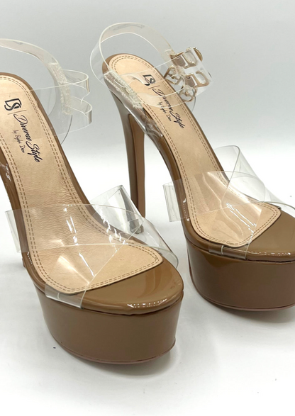 Diverse Style Platform Heel Lucite - Oatmeal