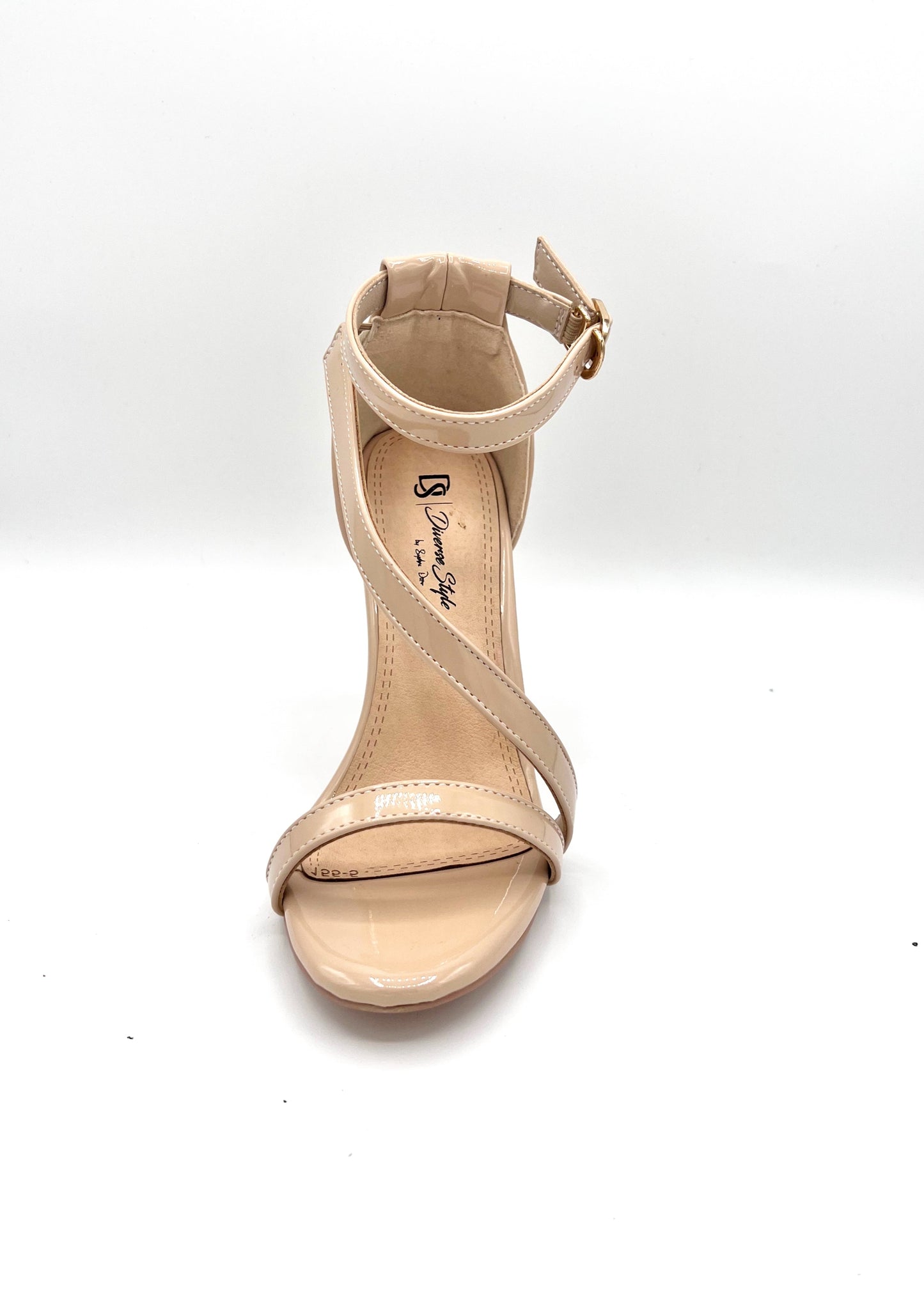 Crossover Ankle Strap Heel - Cashew