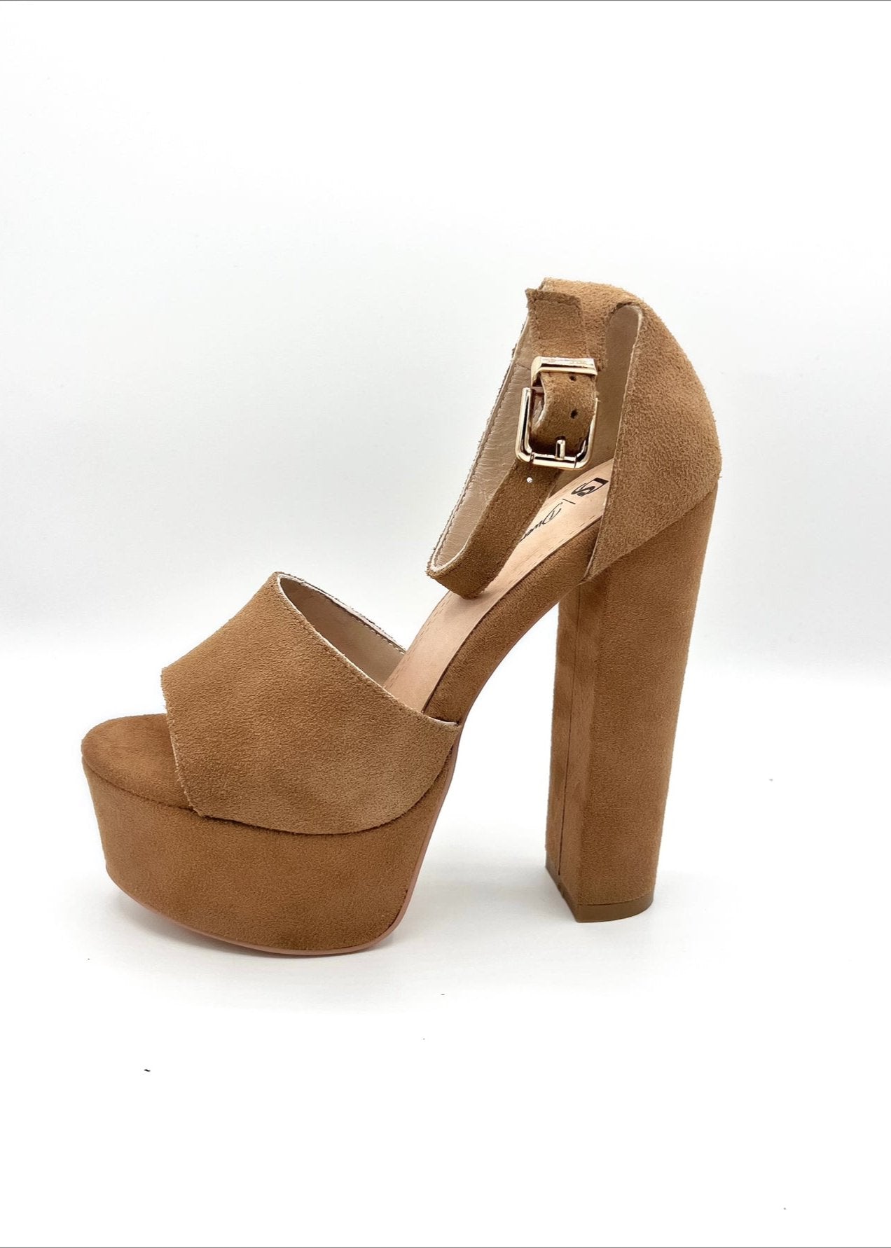 Suede Platform Chunky Heel - Oatmeal