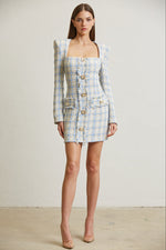 Load image into Gallery viewer, Tweed Queen Anne Neckline Dress
