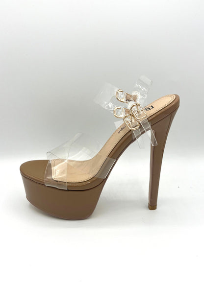 Diverse Style Platform Heel Lucite - Oatmeal