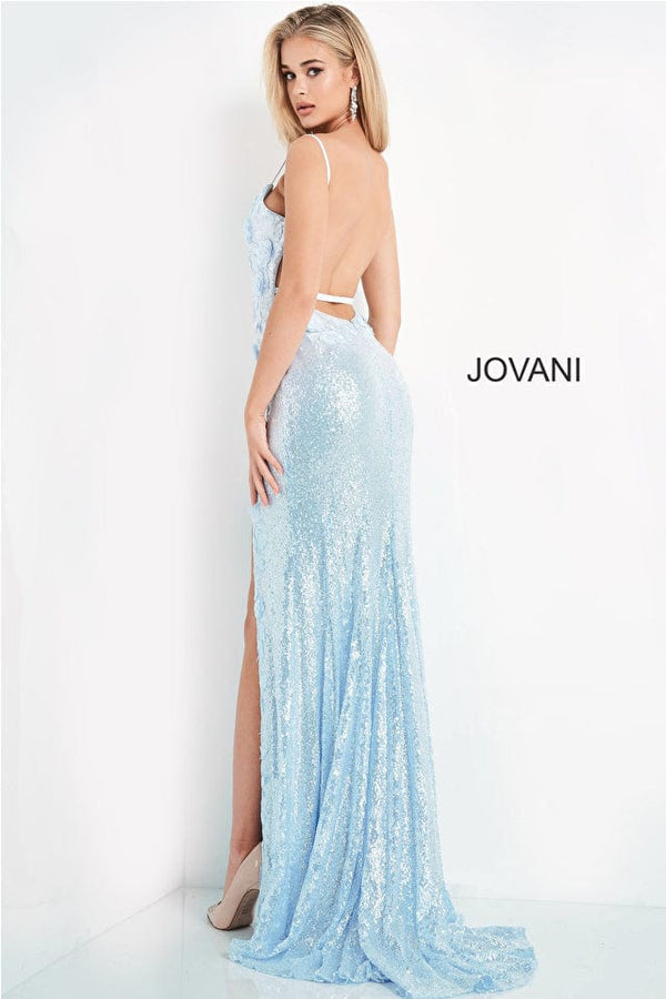 Jovani Floral Sequin Sheath Gown 1012